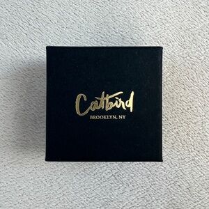 Catbird Jewelry Gift Box – Black & Gold Logo, Earrings or Ring Box